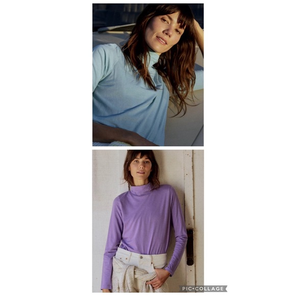 Anthropologie SET OF TWO COLORS Amy Turtleneck Tops NWT’s Size Large - Picture 1 of 13